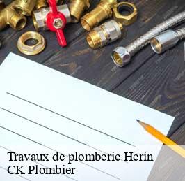Travaux de plomberie  herin-59195 CK Plombier