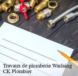 Travaux de plomberie  warlaing-59870 CK Plombier