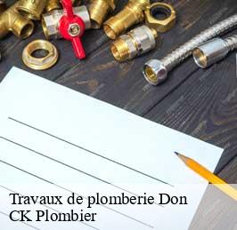 Travaux de plomberie  don-59272 CK Plombier